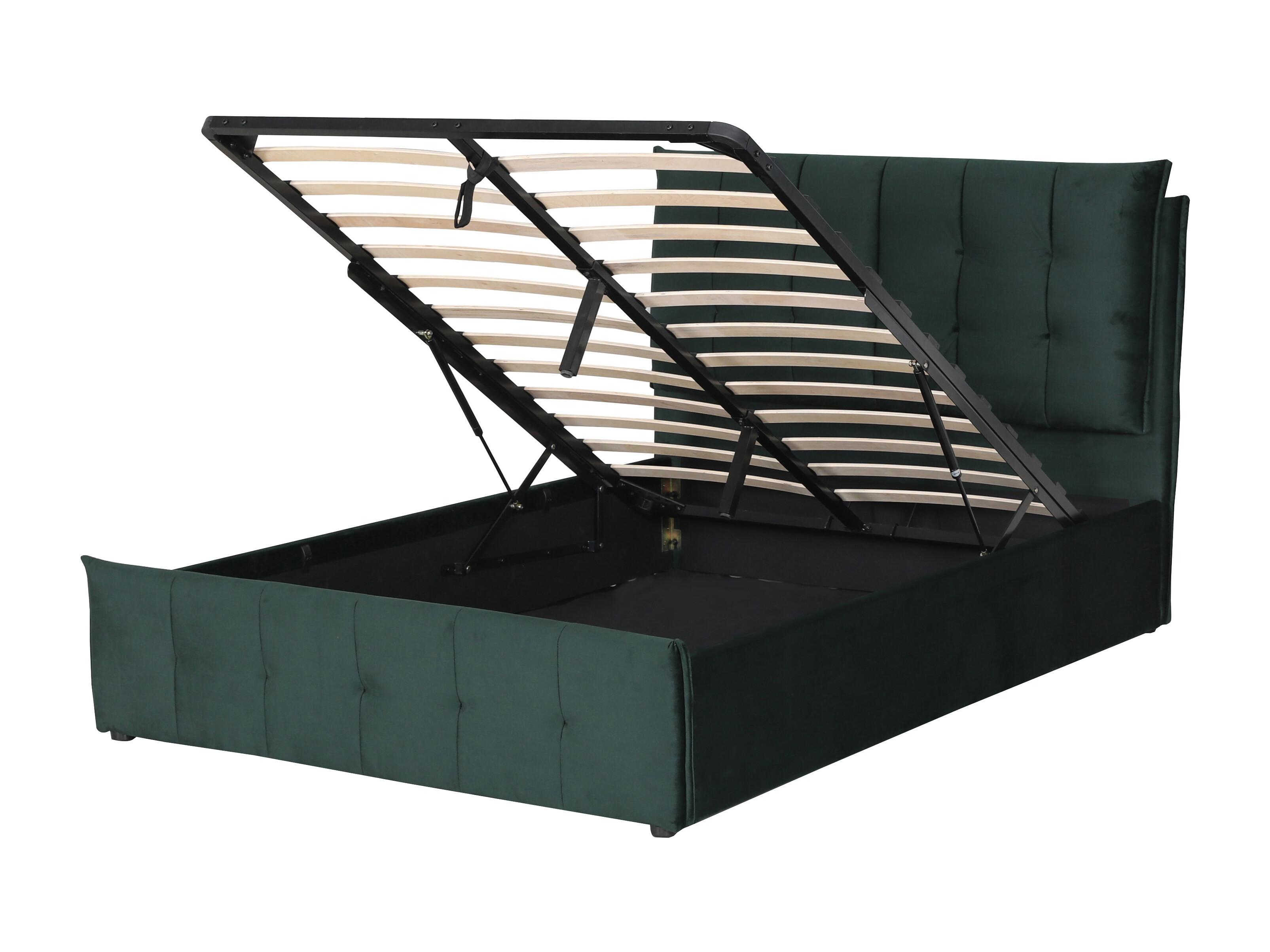 Lit Coffre 160 X 200 Cm En Velours Coloris Vert Sapin OLERIA