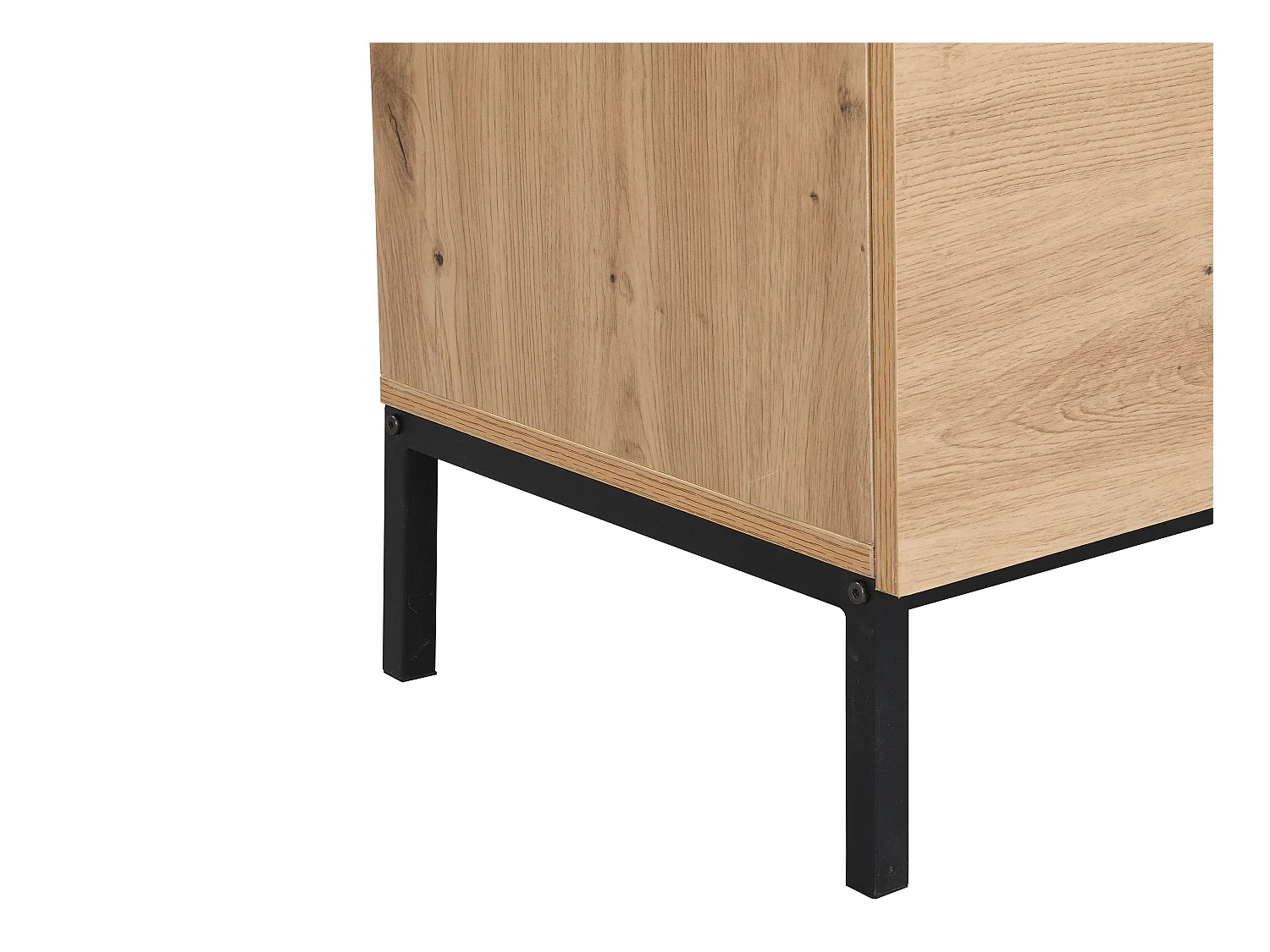 Schreibtisch mit 2 Türen - MDF - Naturfarben & Schwarz - MALEDA