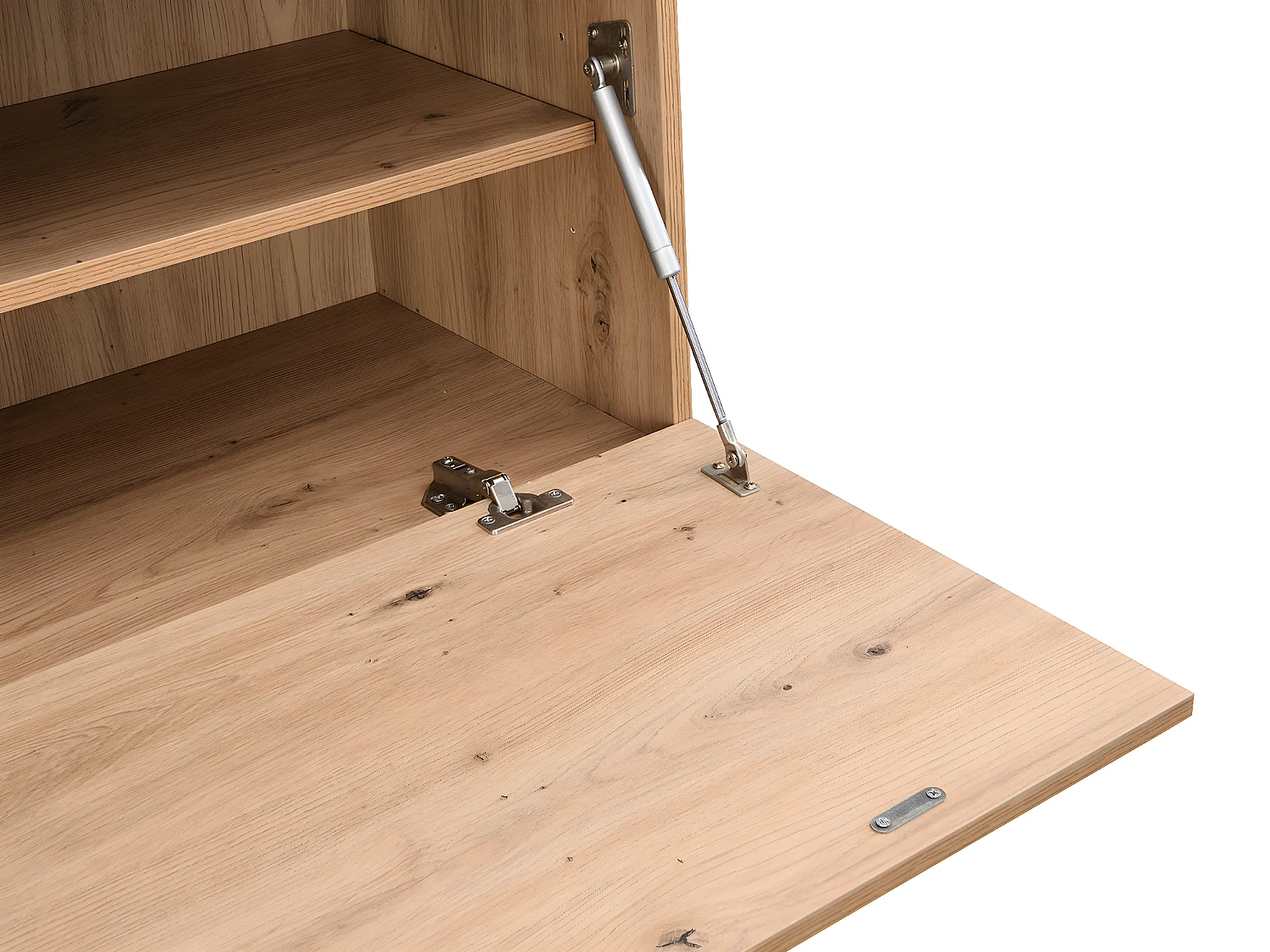 Sekretär mit 2 Türen & 3 Schubladen - MDF & Metall - Naturfarben - ERWIN