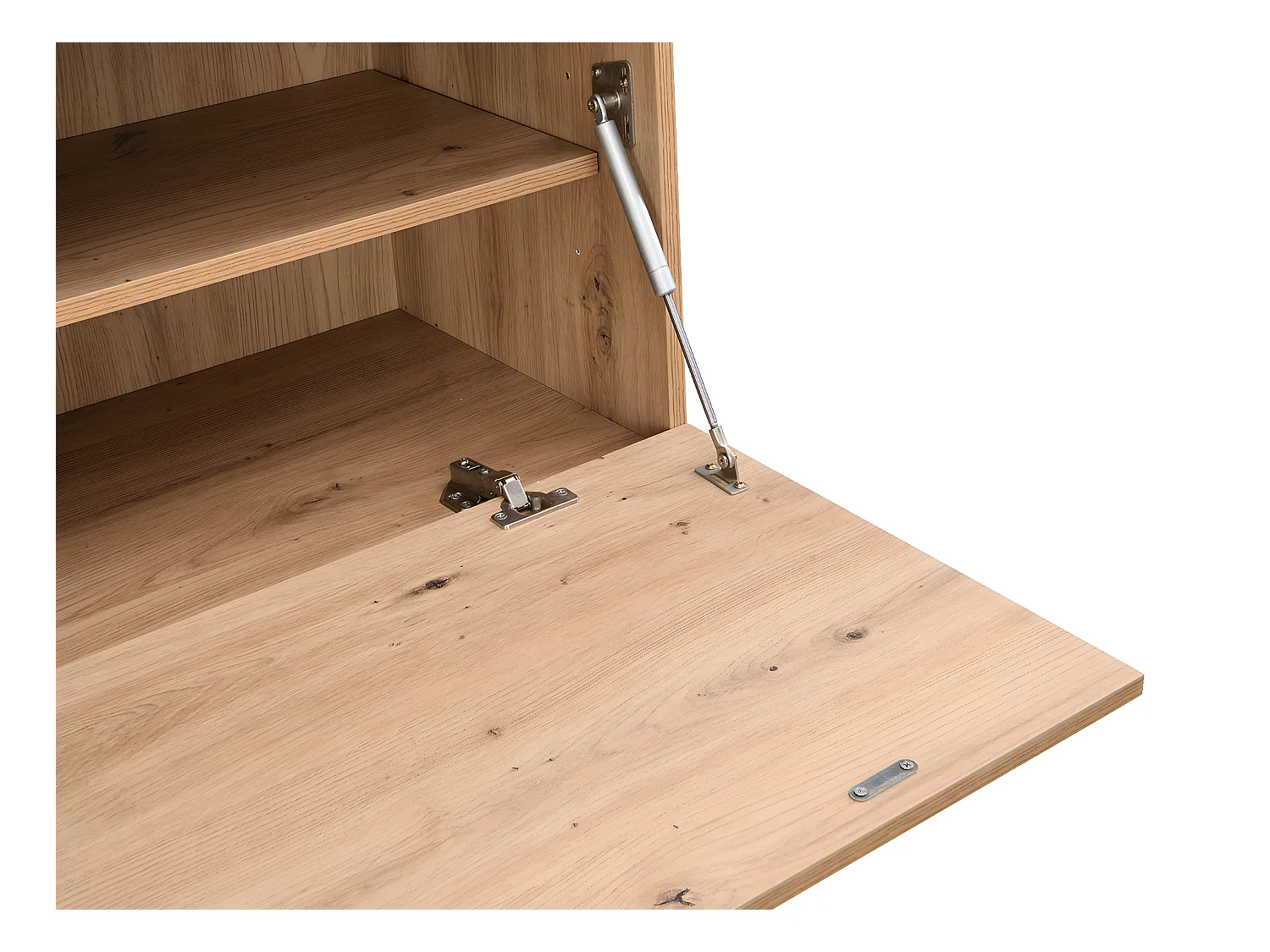 Escritorio con 2 puertas y 3 cajones - MDF y metal - Natural - ERWIN