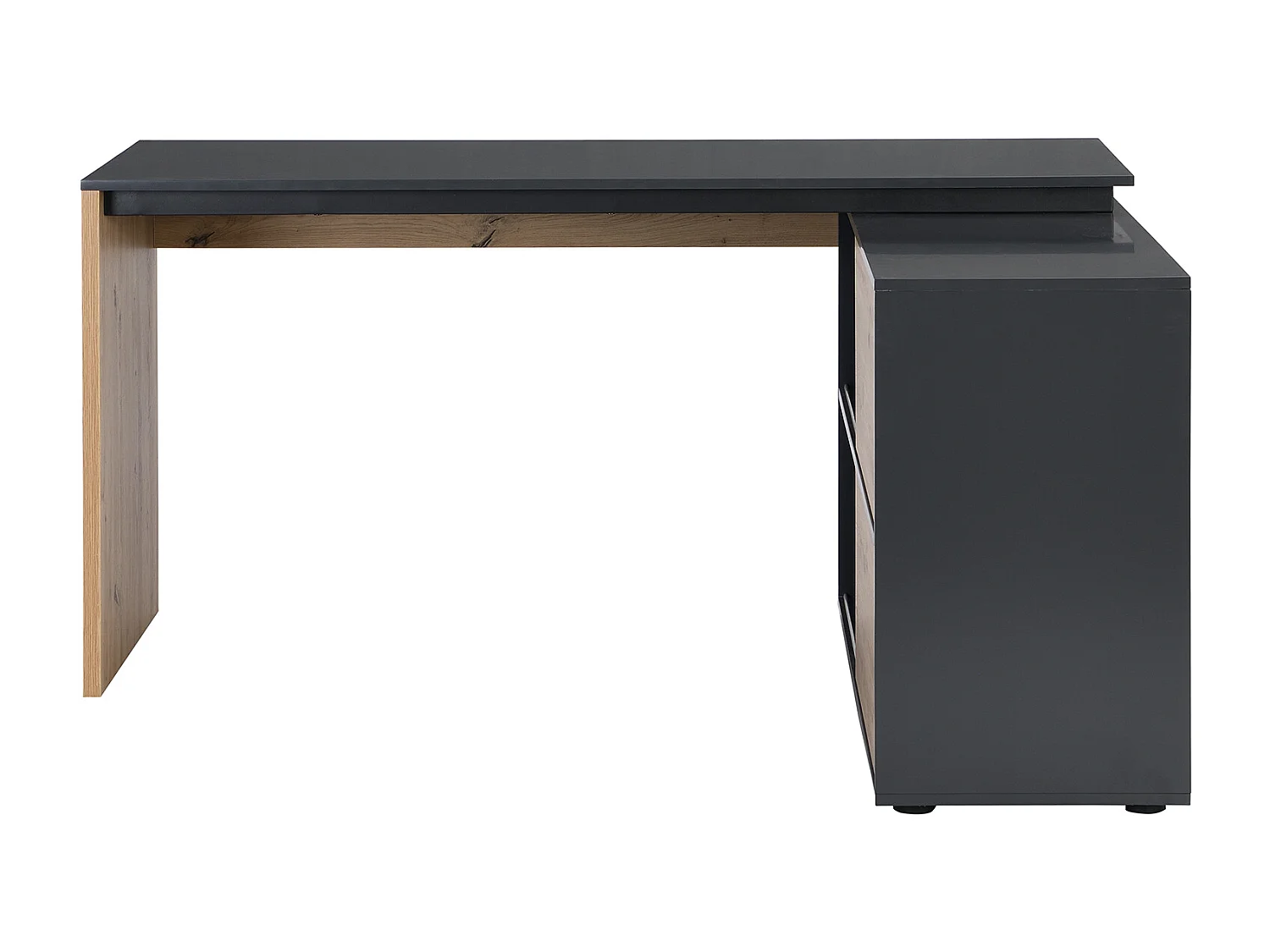 Sekretär mit 3 Türen - MDF - Naturfarben & Schwarz - COLIOBA