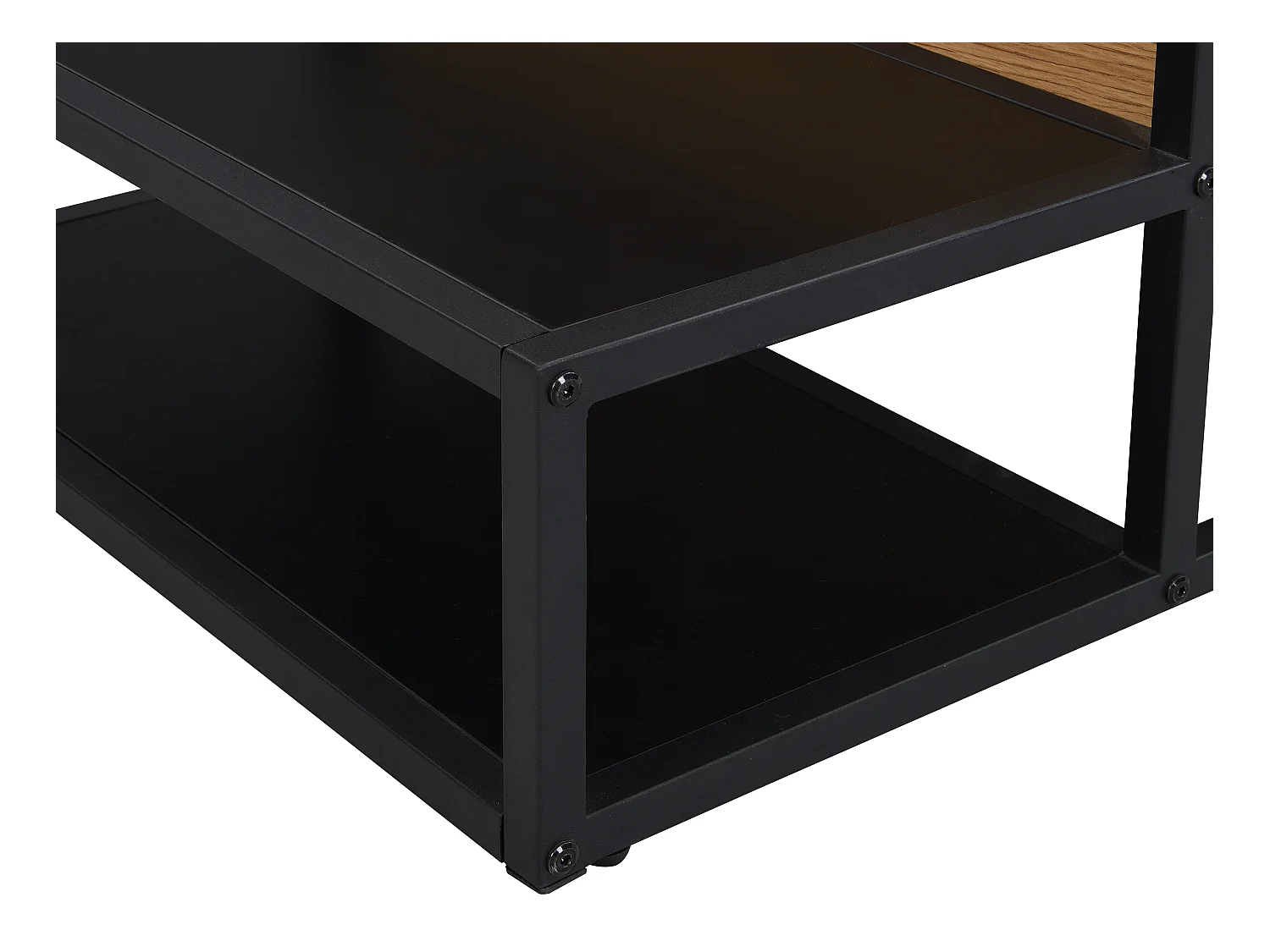 Mesa de centro con tablero elevable - MDF y metal - Natural y negro - LUTESA