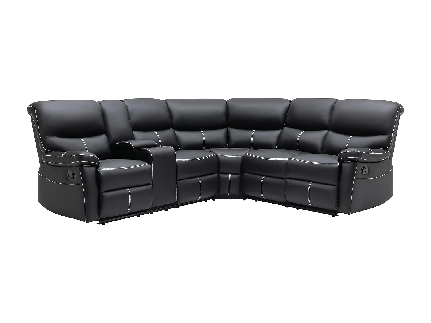 Grande divano angolare relax in Similpelle Nero - CANBY