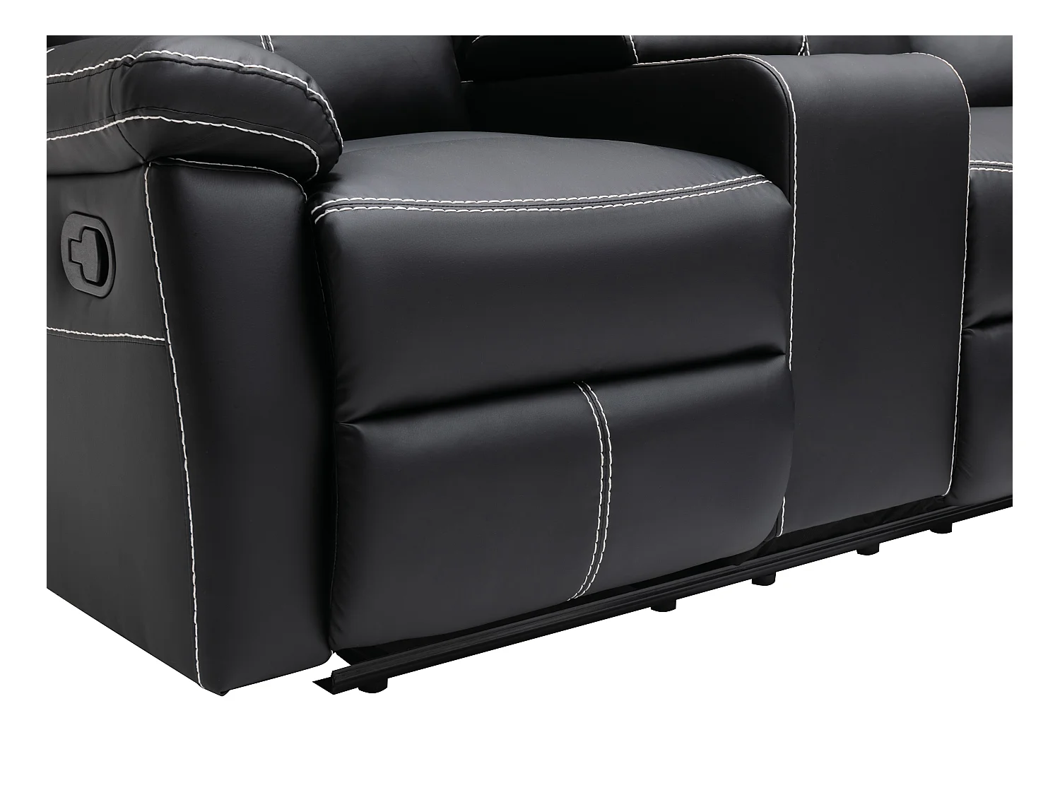 Relax-Ecksofa - Kunstleder - Schwarz - CANBY