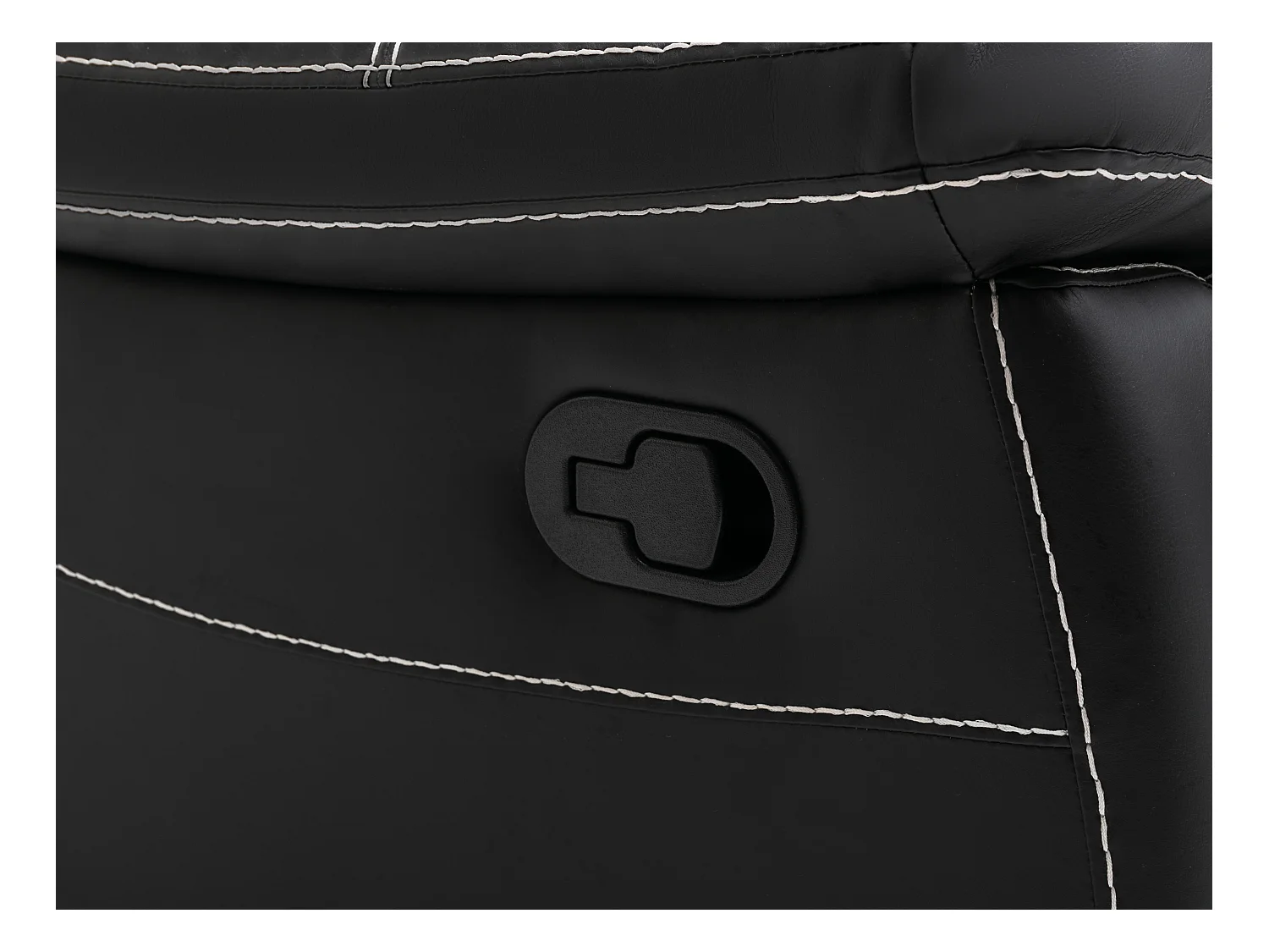 Relax-Ecksofa - Kunstleder - Schwarz - CANBY