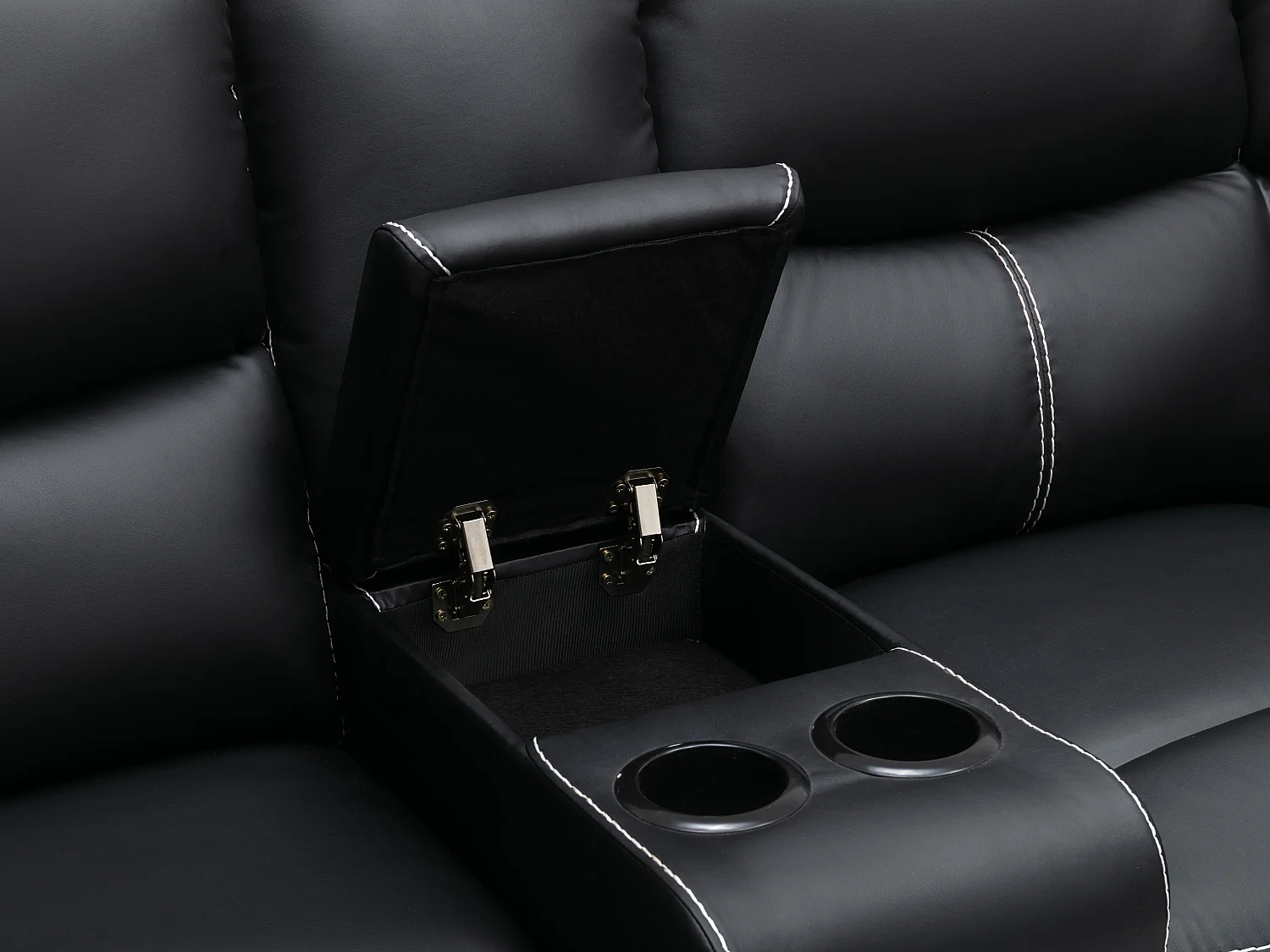 Canapé d'angle relax en simili noir CANBY