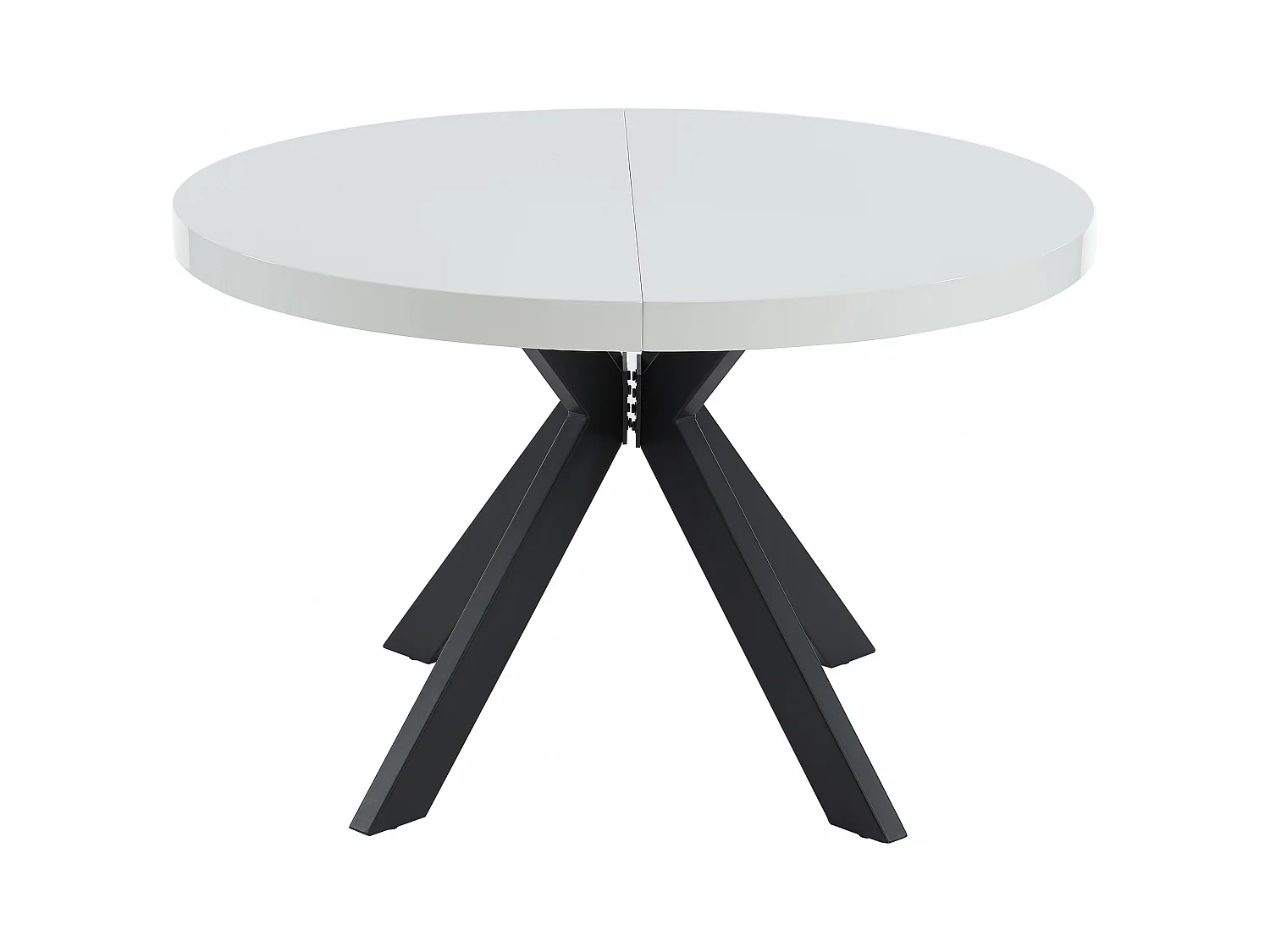 Tavolo da pranzo allungabile da 4 a 8 coperti in MDF e Acciaio Bianco laccato e Nero - KOMONI