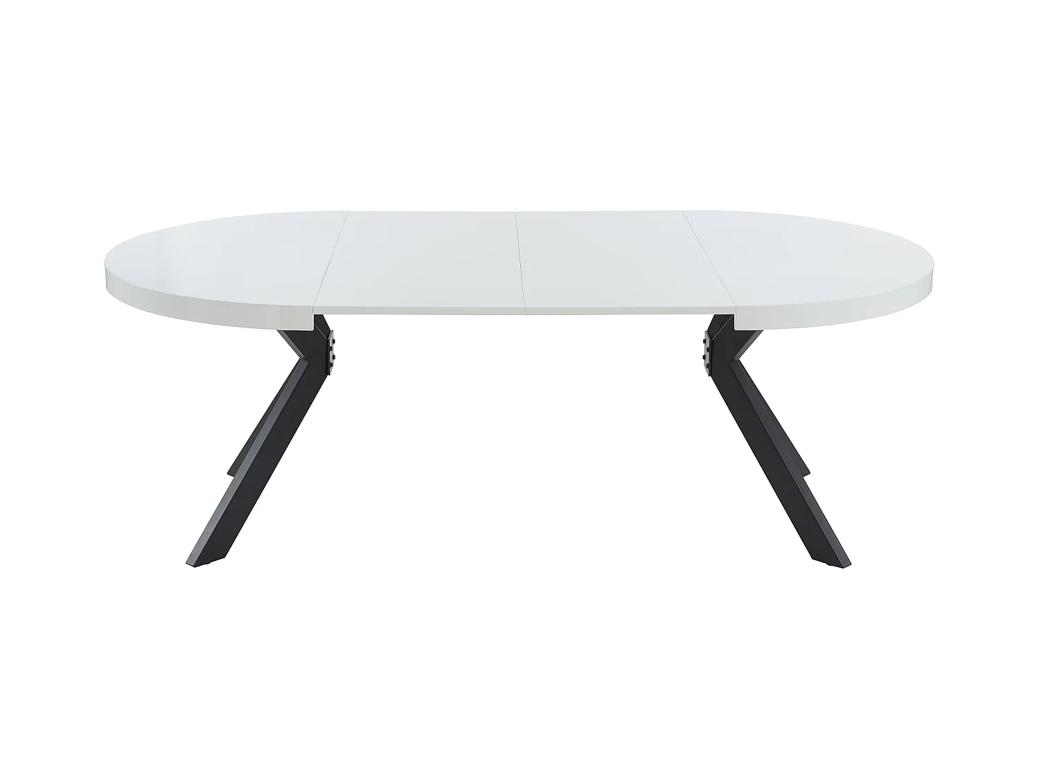 Tavolo da pranzo allungabile da 4 a 8 coperti in MDF e Acciaio Bianco laccato e Nero - KOMONI