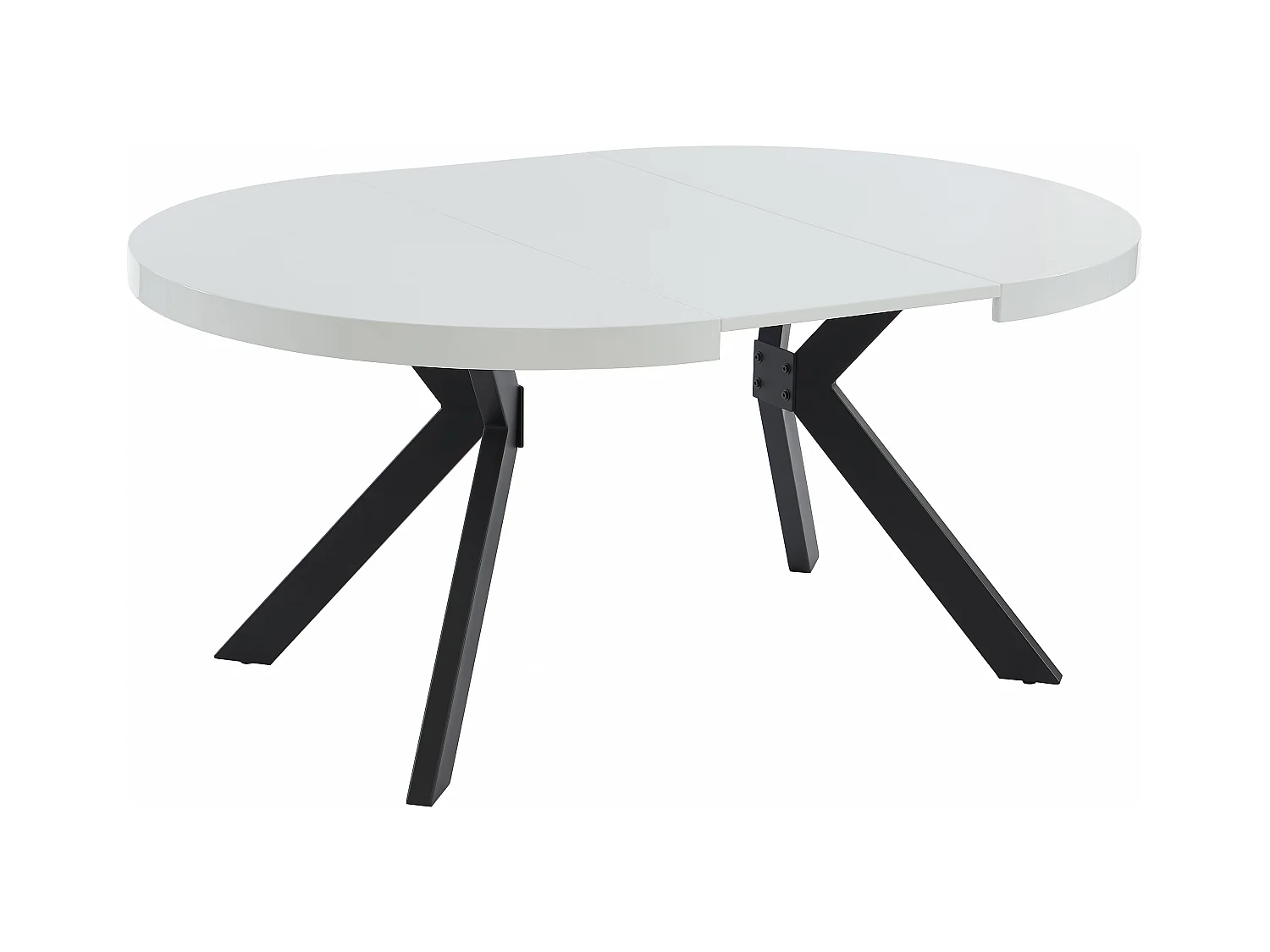 Tavolo da pranzo allungabile da 4 a 8 coperti in MDF e Acciaio Bianco laccato e Nero - KOMONI