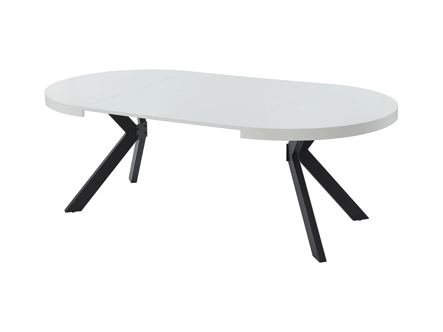 Tavolo da pranzo allungabile da 4 a 8 coperti in MDF e Acciaio Bianco laccato e Nero - KOMONI