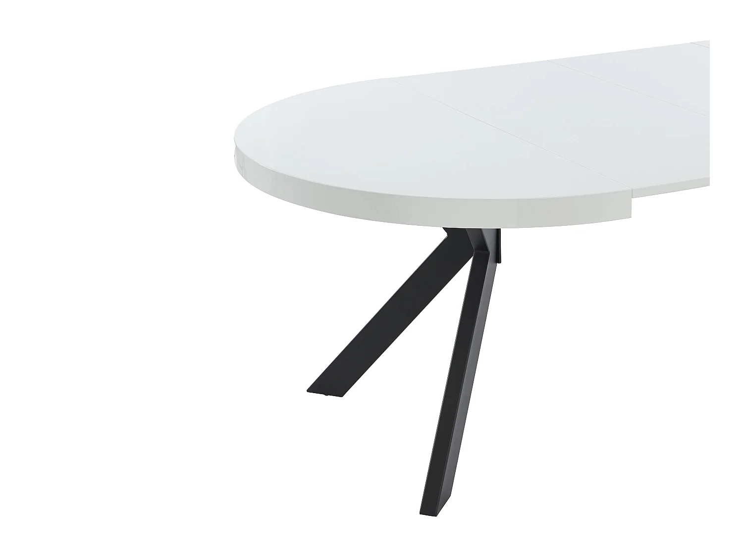 Tavolo da pranzo allungabile da 4 a 8 coperti in MDF e Acciaio Bianco laccato e Nero - KOMONI