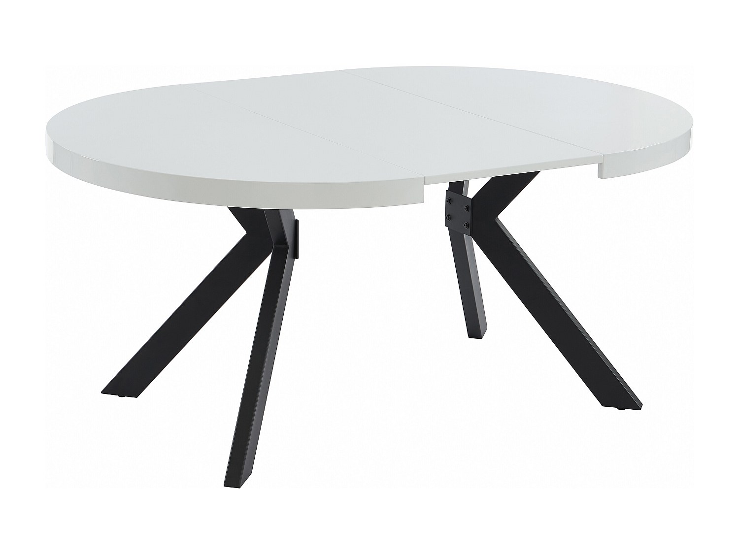 Esstisch - ausziehbar - 4 bis 8 Personen - MDF & Stahl - Weiß lackiert & Sc günstig online kaufen