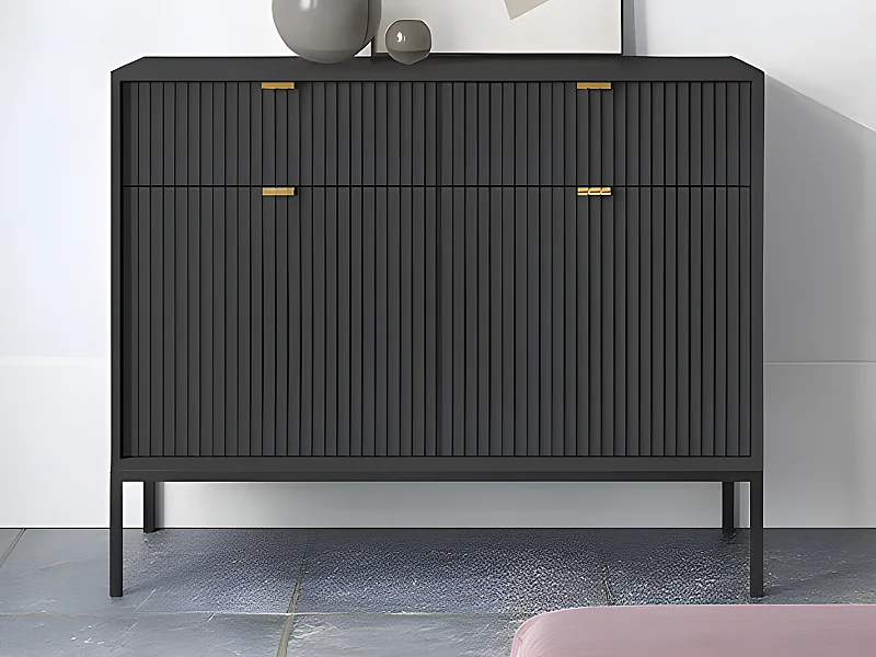 Credenza con 2 ante e 2 cassetti Nera - LIOUBA di Pascal MORABITO