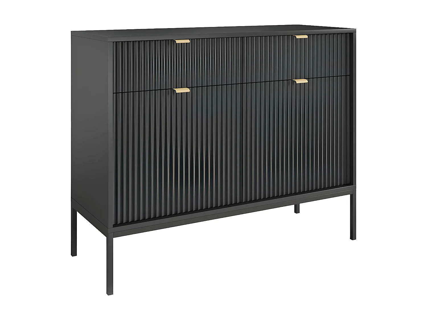 Sideboard mit 2 Türen & 2 Schubladen - Schwarz - LIOUBA von Pascal MORABITO