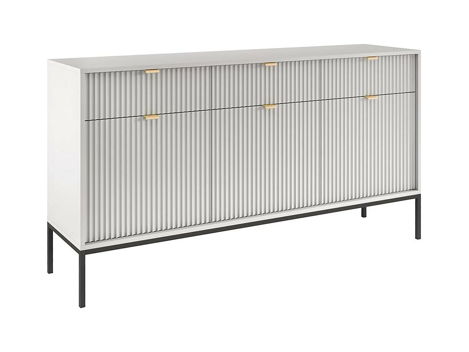 Buffet avec 3 portes et 3 tiroirs - Gris - LIOUBA de Pascal MORABITO