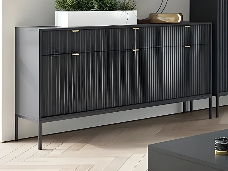 Sideboard mit 3 Türen & 3 Schubladen - Schwarz - LIOUBA von Pascal MORABITO