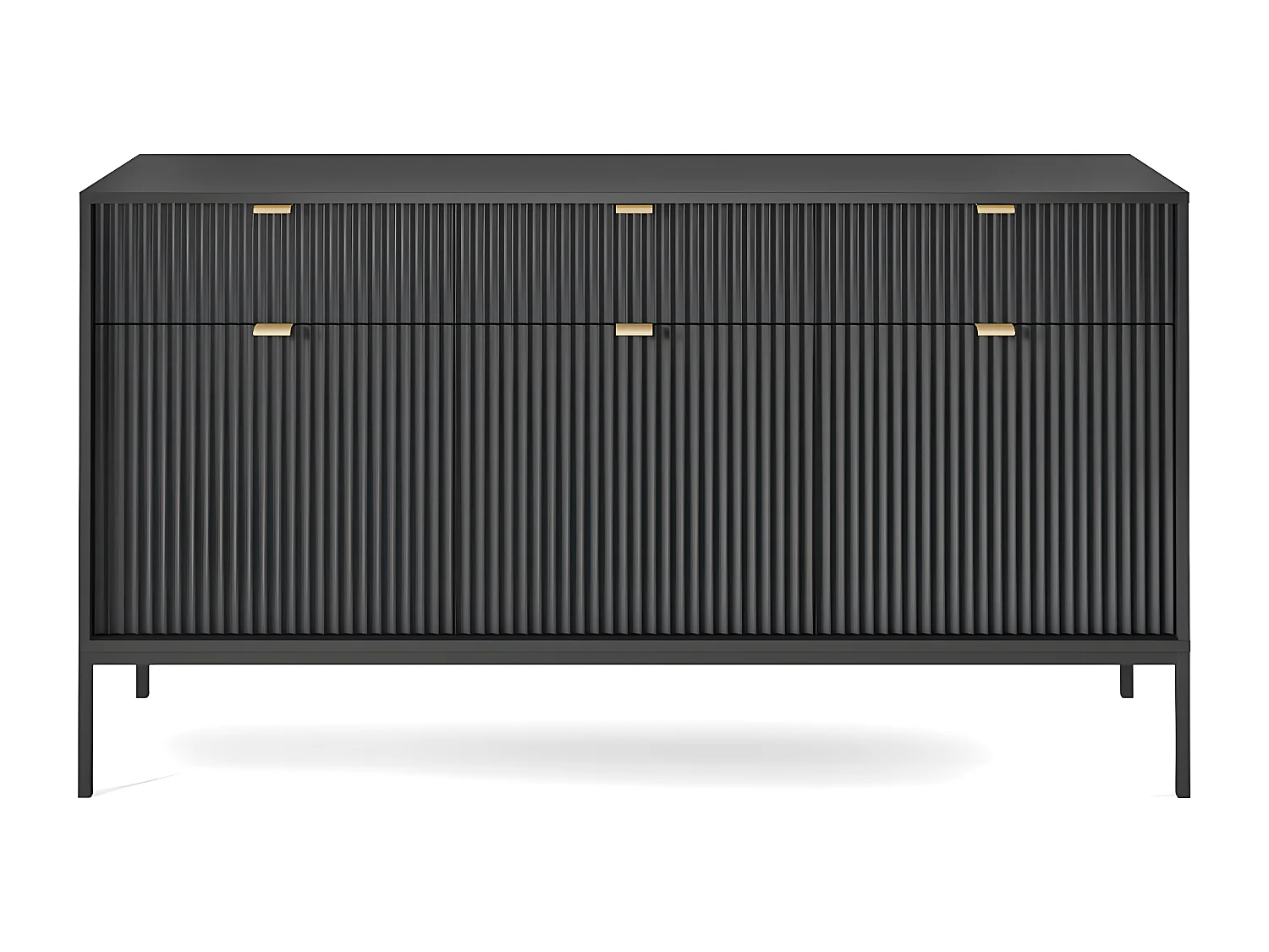 Komoda 3-drzwiowa z 3 szufladami – kolor czarny - LIOUBA marki Pascal Morabito