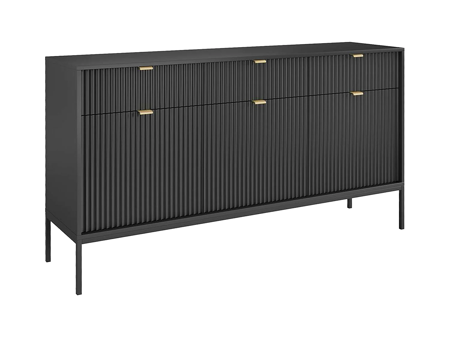 Sideboard mit 3 Türen & 3 Schubladen - Schwarz - LIOUBA von Pascal MORABITO
