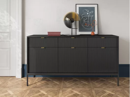 Kauf Unique Sideboard mit 3 Türen & 3 Schubladen - Schwarz - LIOUBA von Pascal MORABITO