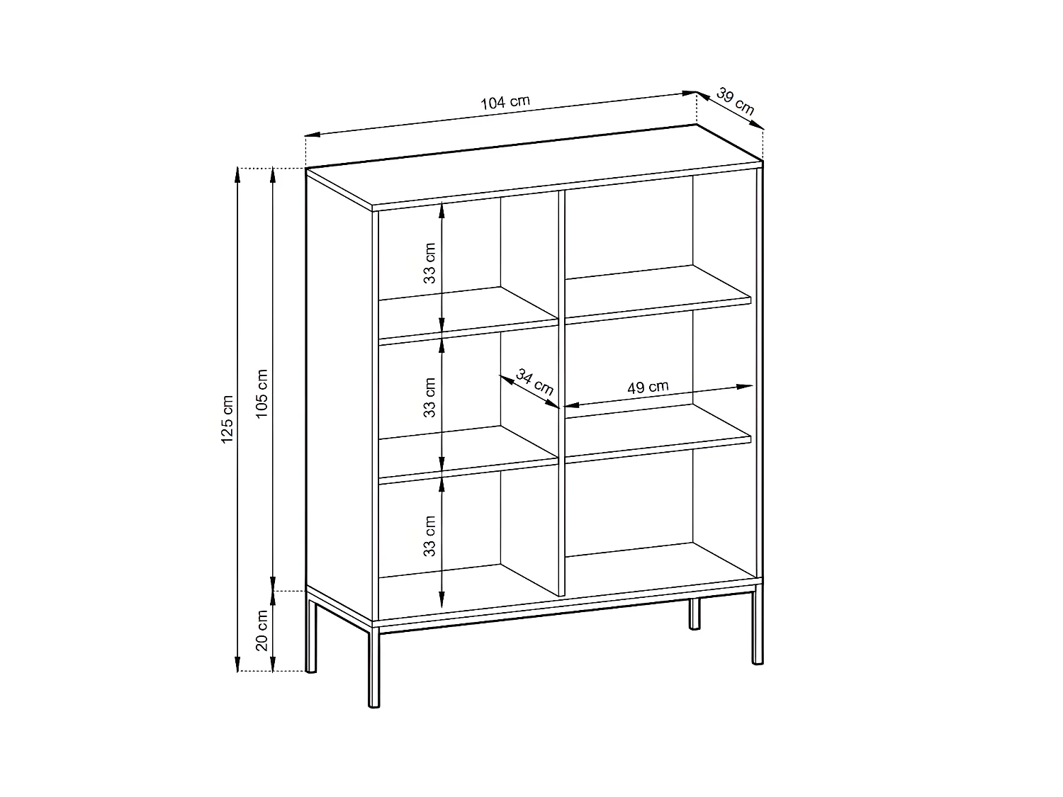 Highboard mit 2 Türen - Schwarz - LIOUBA von Pascal MORABITO