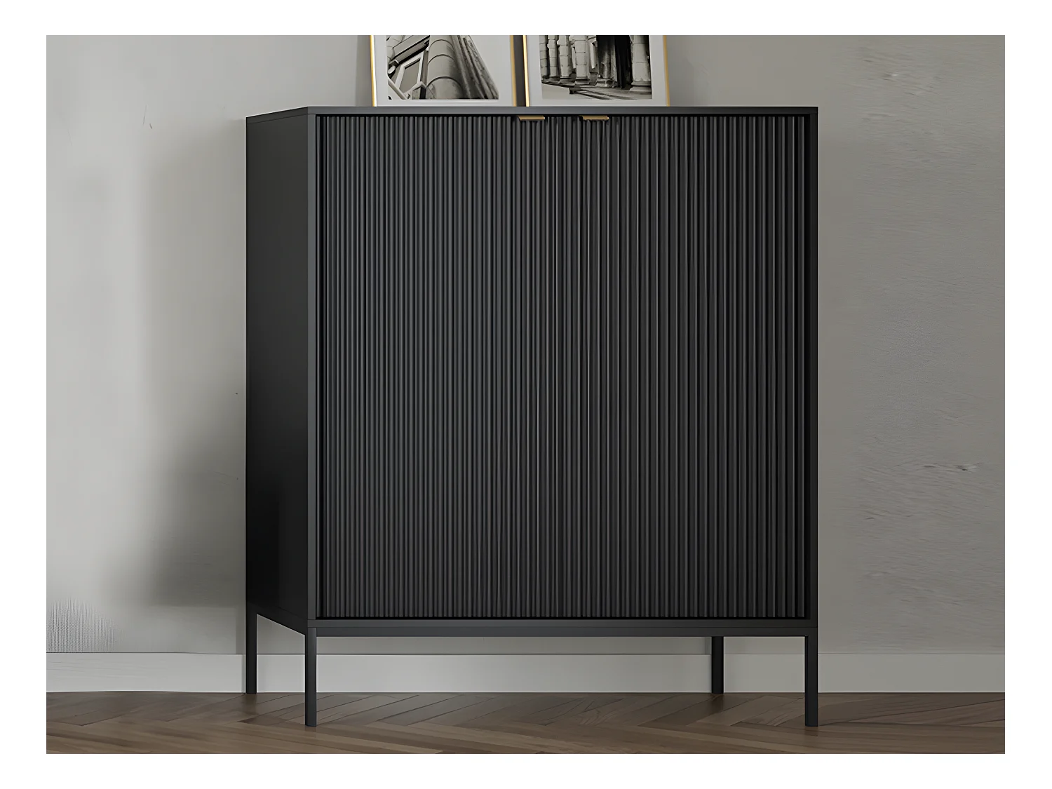 Buffet haut avec 2 portes - Noir - LIOUBA de Pascal MORABITO