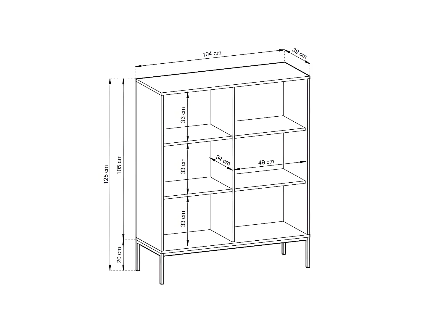 Buffet haut avec 2 portes - Noir - LIOUBA de Pascal MORABITO