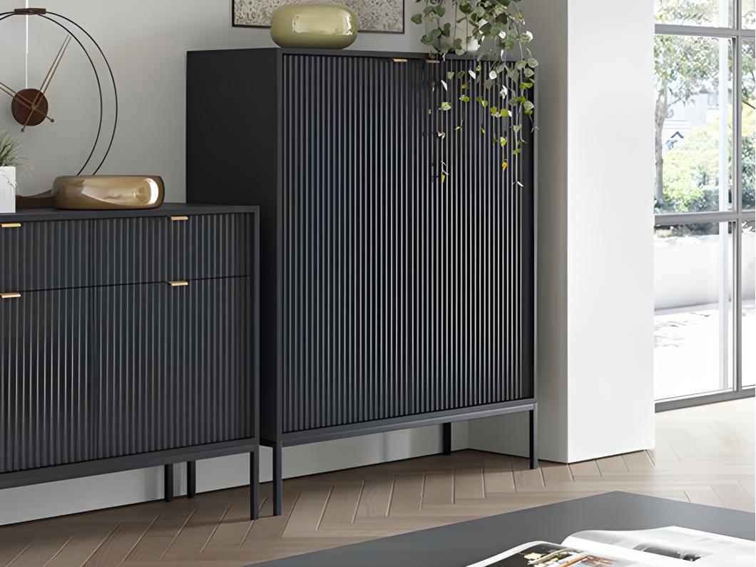 Buffet haut avec 2 portes - Noir - LIOUBA de Pascal MORABITO