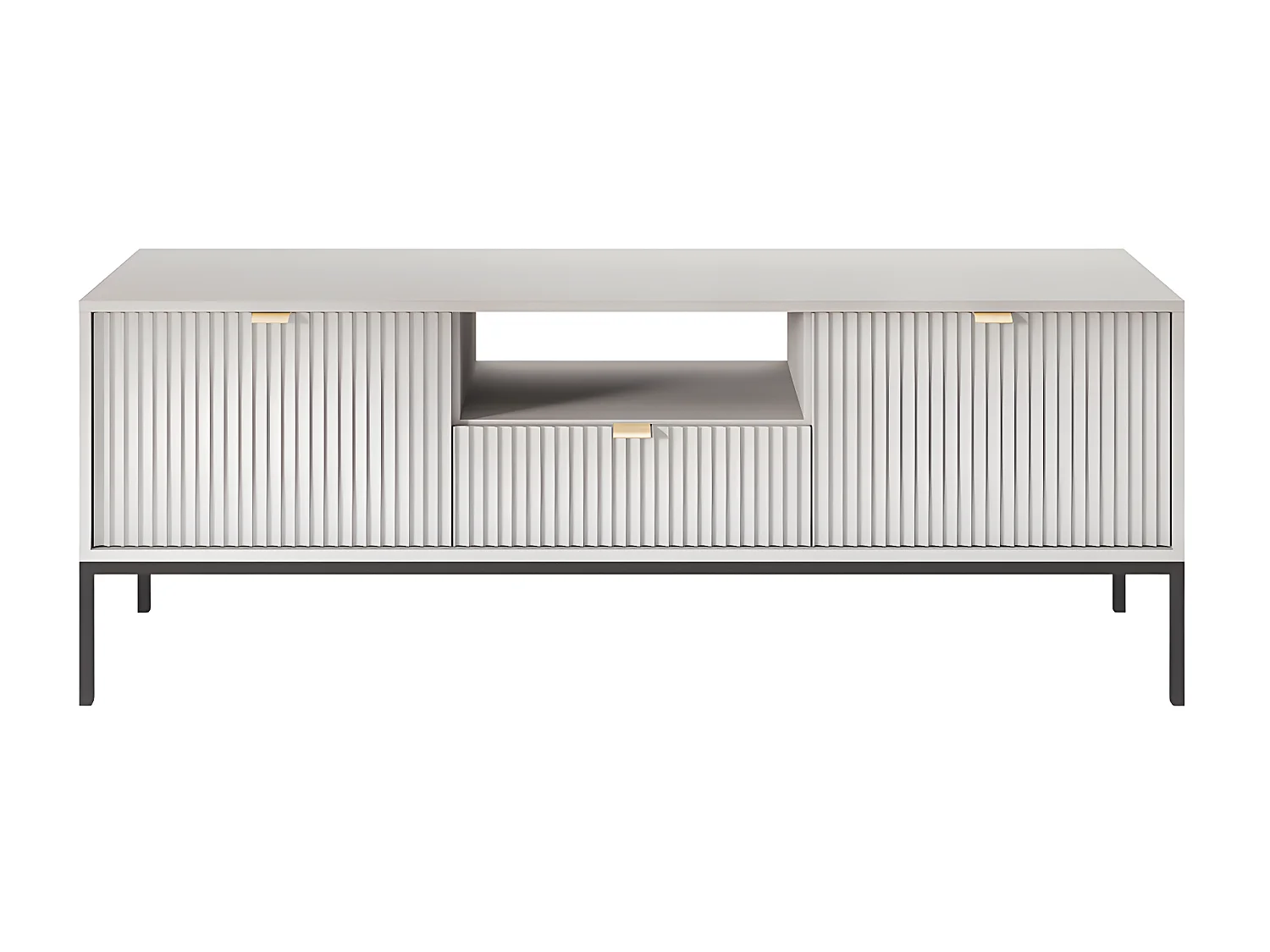 TV-Möbel mit 2 Türen, 1 Schublade & 1 Ablage - Grau - LIOUBA von Pascal MORABITO