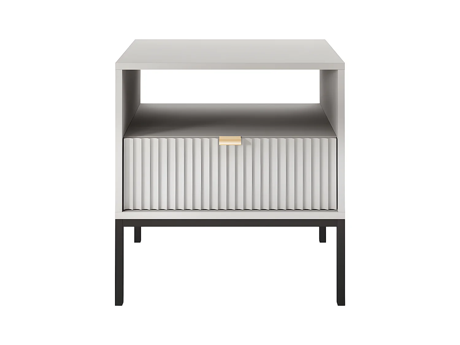 Table de chevet 1 tiroir et 1 niche - Gris - LIOUBA de Pascal Morabito