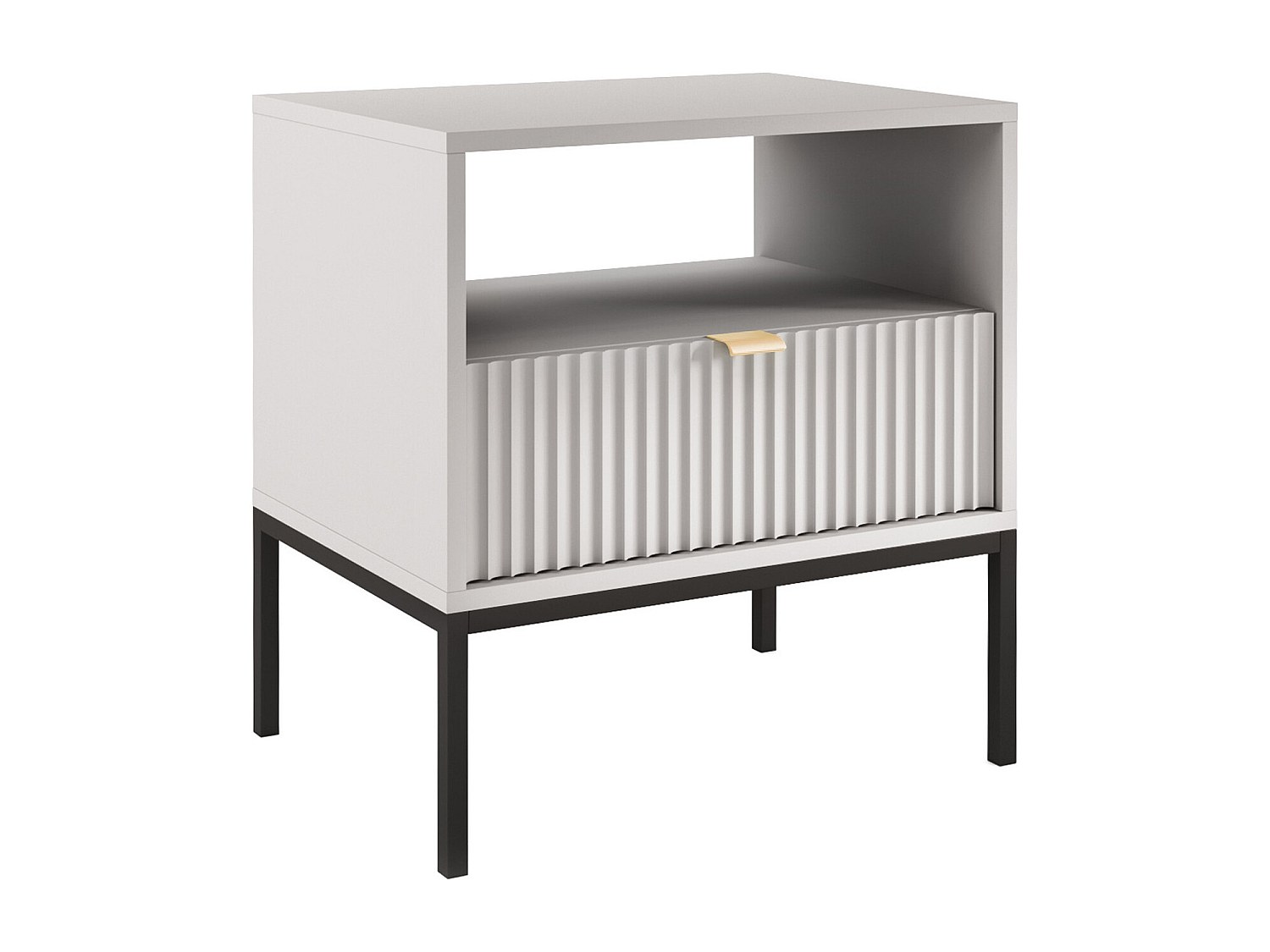 Nachttisch mit 1 Schublade & 1 Ablage - Grau - LIOUBA von Pascal Morabito günstig online kaufen