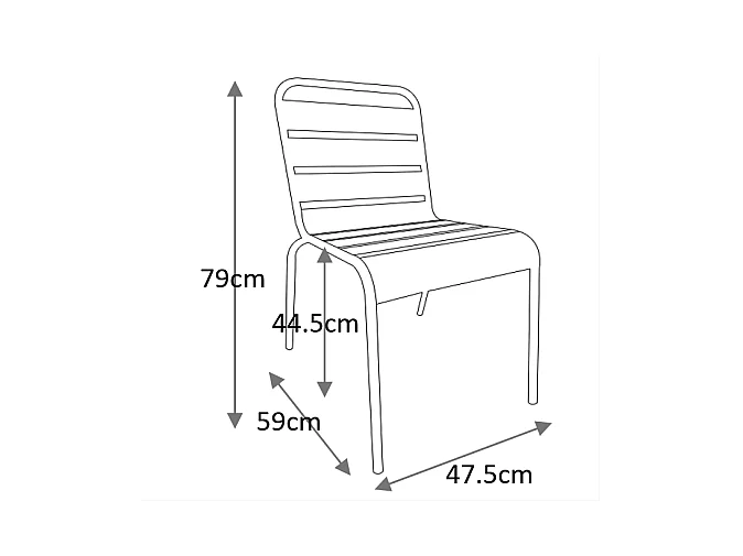 Juego de 2 sillas de jardín apilables de metal - Gris antracita - MIRMANDE
