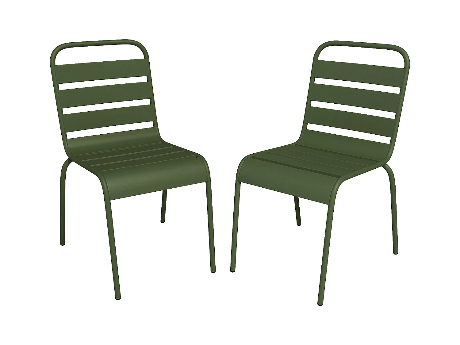 Gartenstuhl stapelbar 2er-Set - Metall - Khaki - MIRMANDE von MYLIA