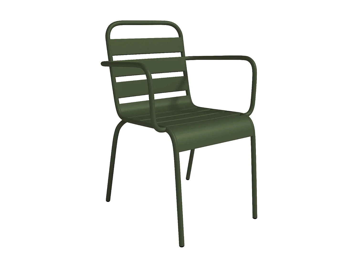 Lot de 2 fauteuils de jardin empilables en métal - Kaki - MIRMANDE de MYLIA