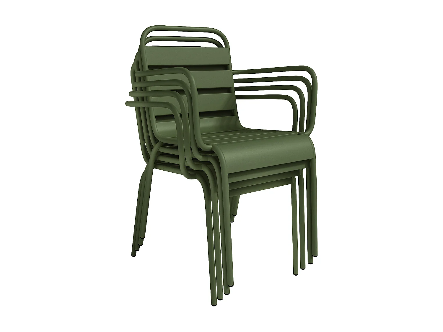 Gartensessel stapelbar 2er-Set - Metall - Khaki - MIRMANDE von MYLIA