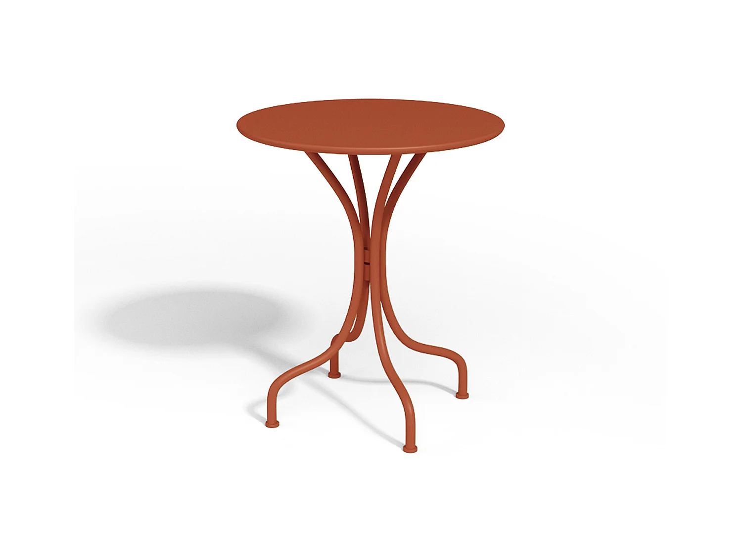 Ronde tuintafel D60 van metaal - Terracotta - MIRMANDE