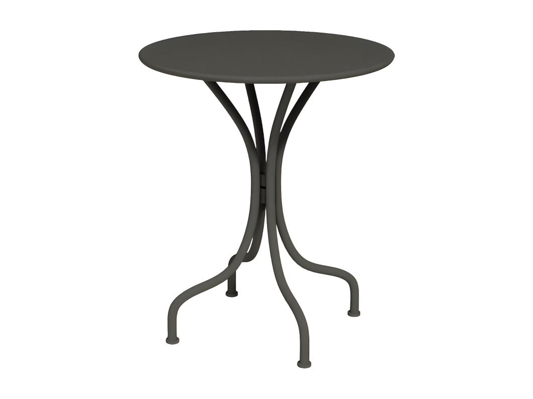 Okrągły metalowy stół ogrodowy śr.60cm - Ciemnoszary - MIRMANDE