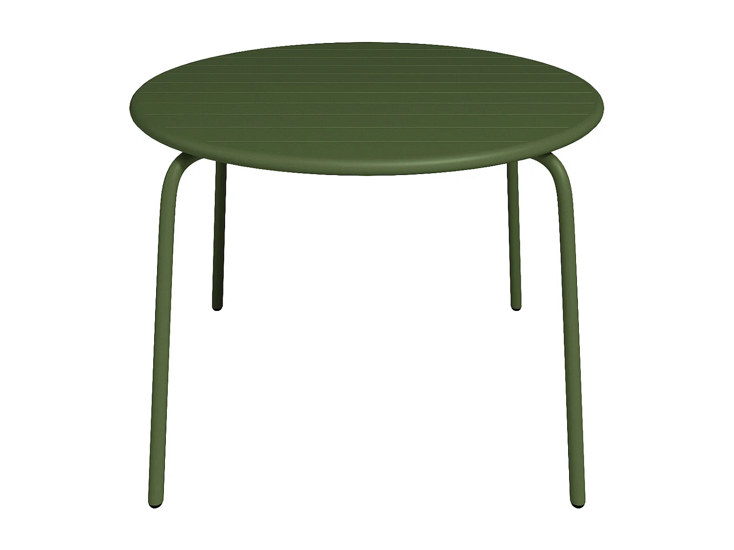 Table de jardin ronde D.110 cm en métal - Kaki - MIRMANDE de MYLIA
