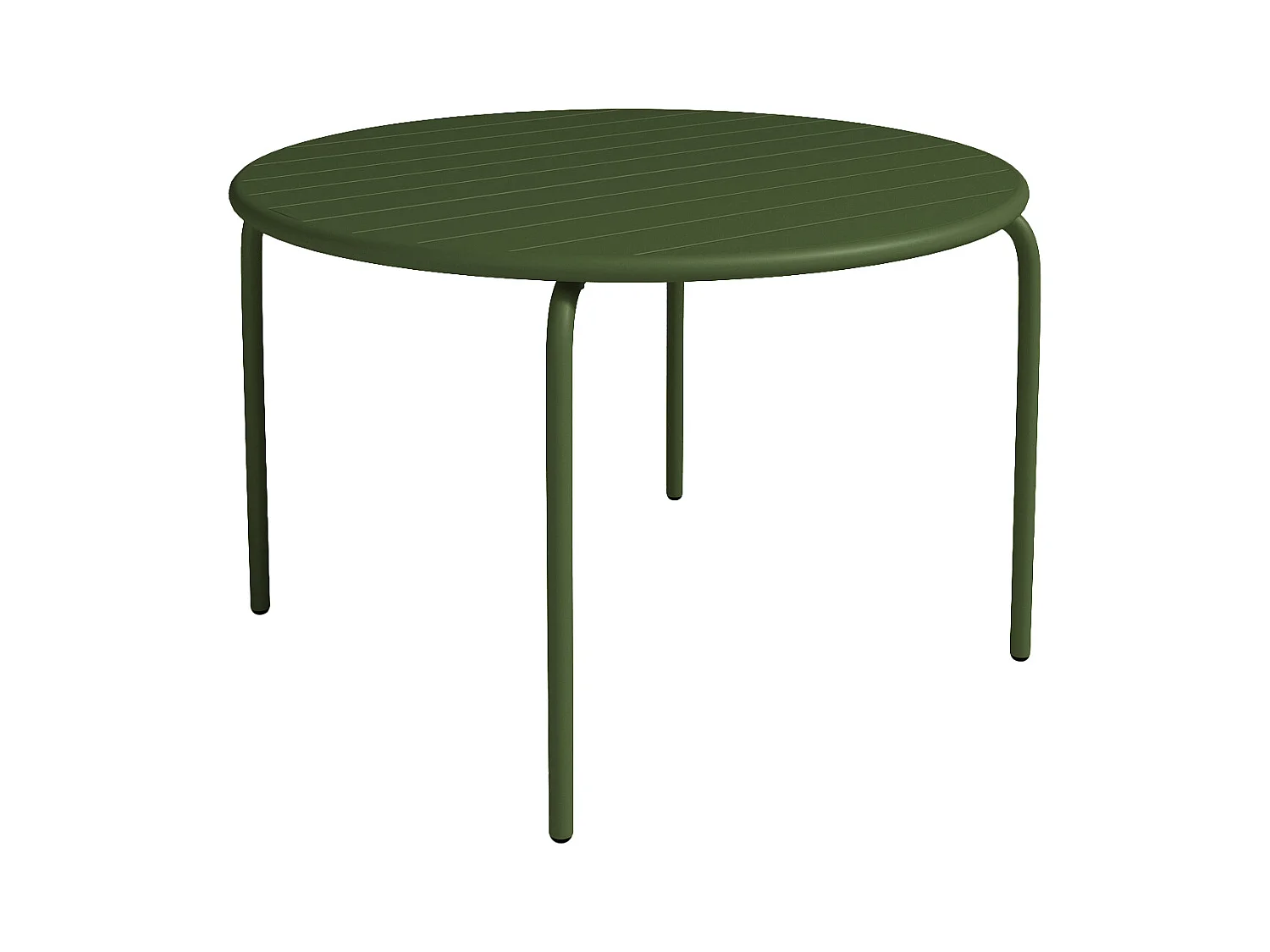 Table de jardin ronde D.110 cm en métal - Kaki - MIRMANDE de MYLIA