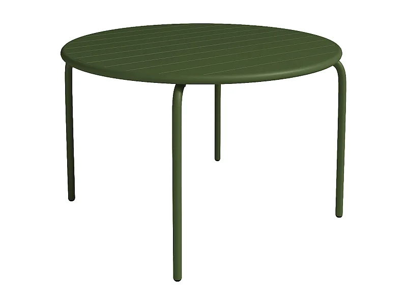 Table de jardin ronde D.110 cm en métal - Kaki - MIRMANDE de MYLIA