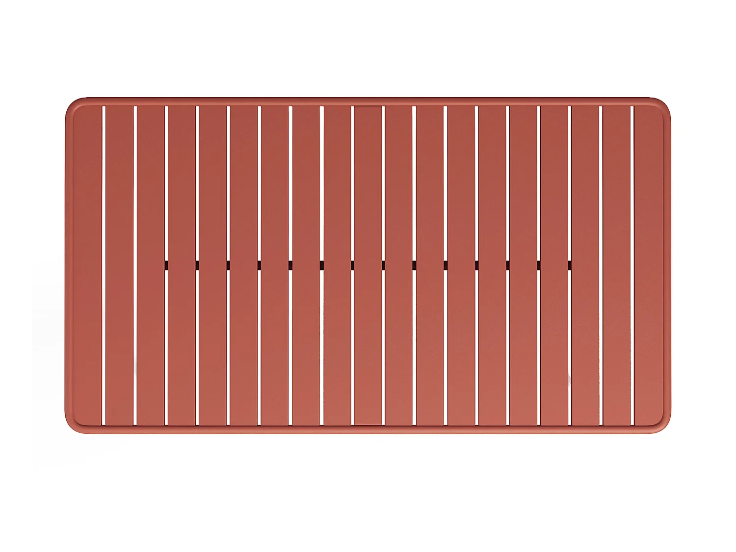 Conjunto de jantar de jardim em metal, uma mesa C. 160 cm com 2 cadeirões empilháveis e 4 cadeiras empilháveis, terracota - MIRMANDE