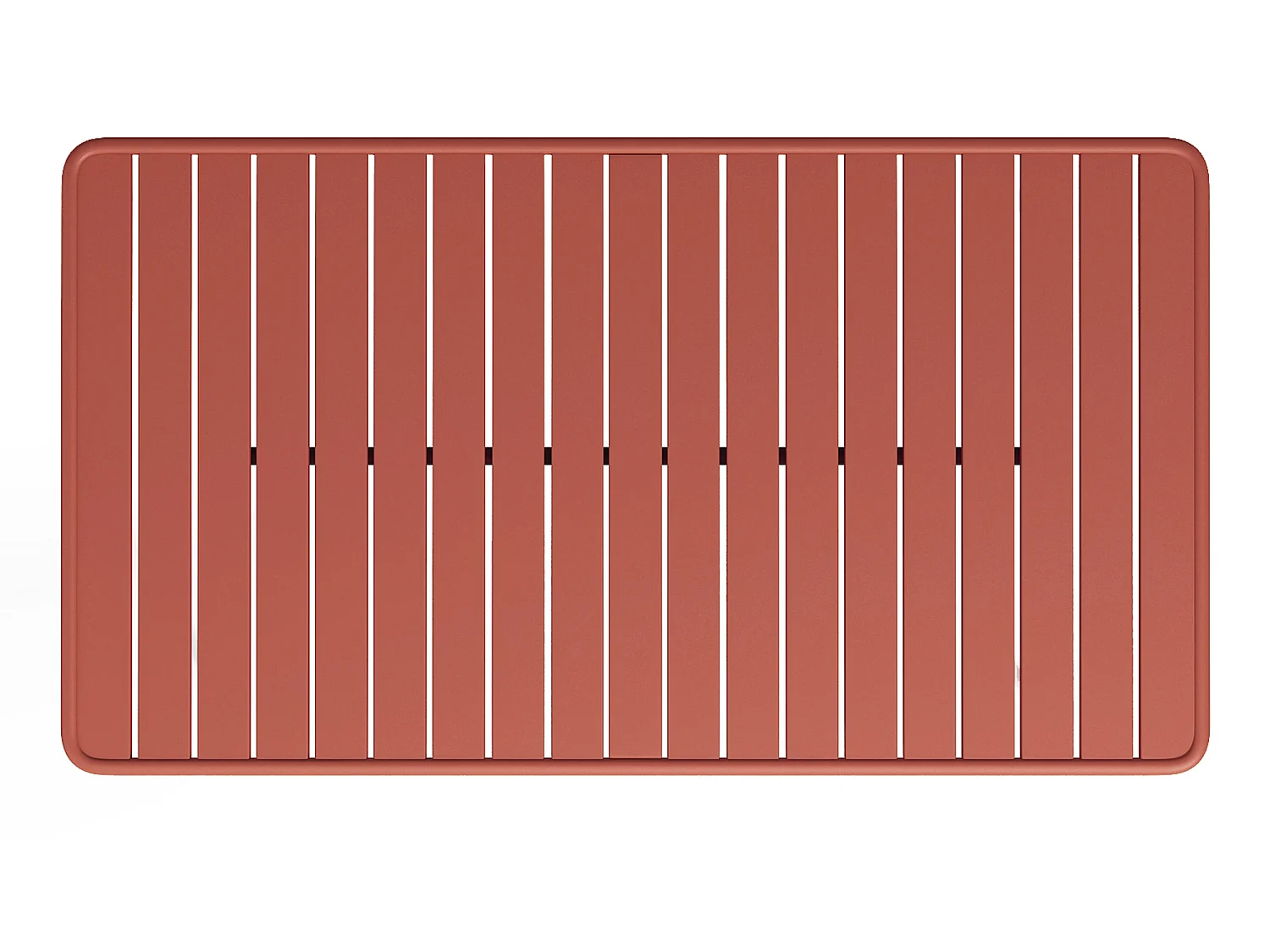 Conjunto de jantar de jardim em metal, uma mesa C. 160 cm com 2 cadeirões empilháveis e 4 cadeiras empilháveis, terracota - MIRMANDE