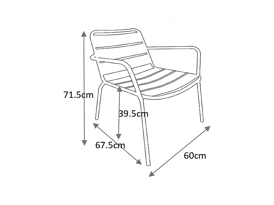 Fauteuil bas de jardin empilable en métal - Kaki - MIRMANDE de MYLIA