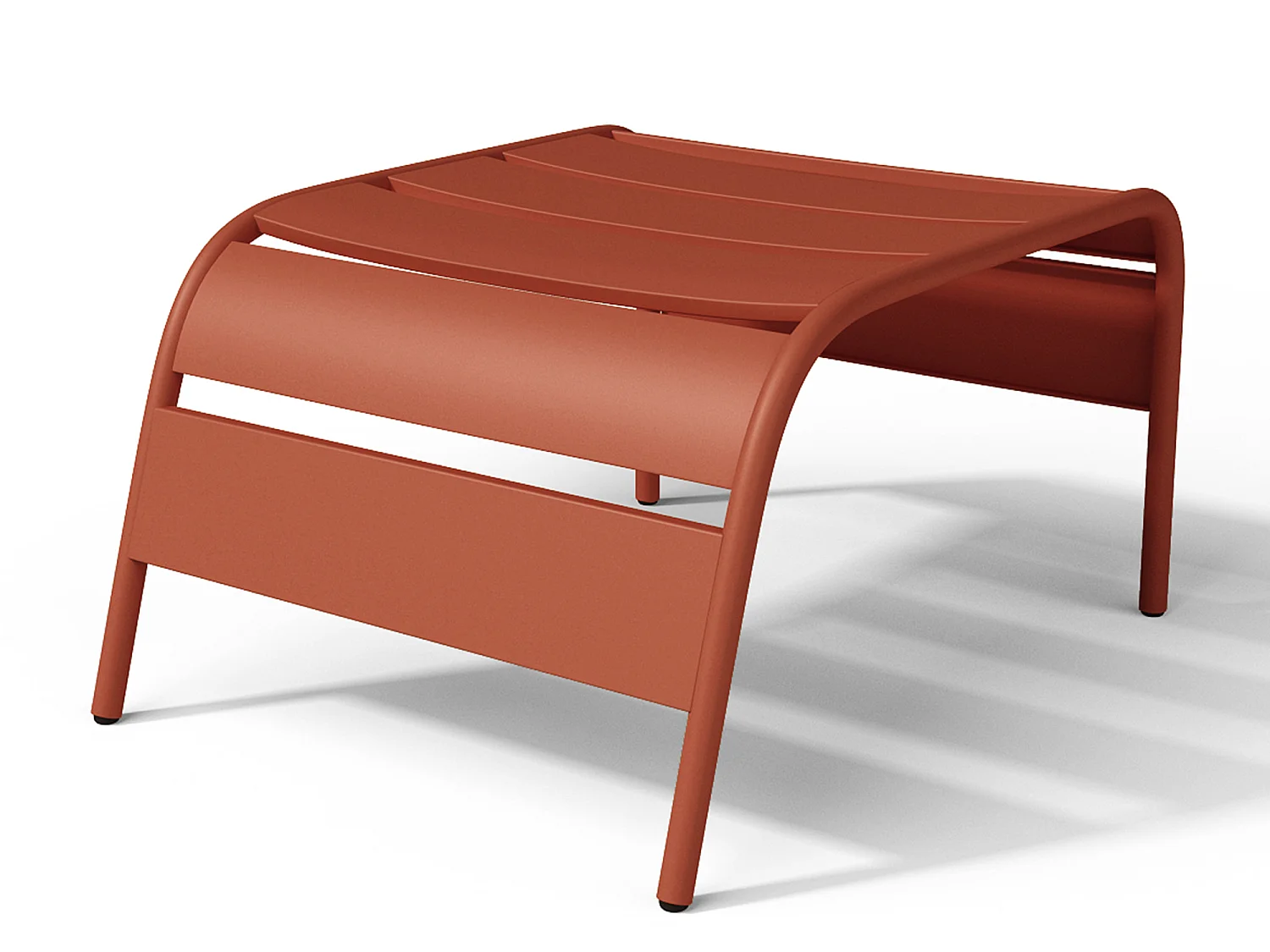 Fauteuil bas de jardin empilable + repose pied en métal - Terracotta - MIRMANDE de MYLIA