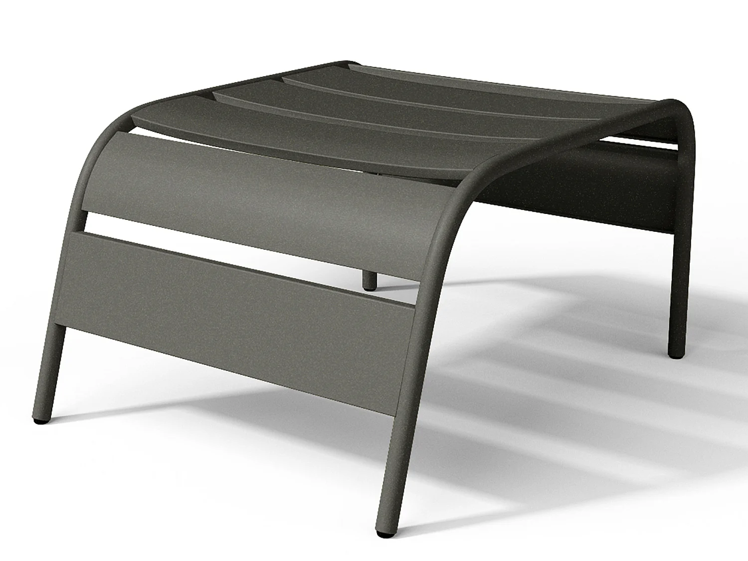 Fauteuil bas de jardin empilable + repose pied en métal - Gris anthracite - MIRMANDE de MYLIA