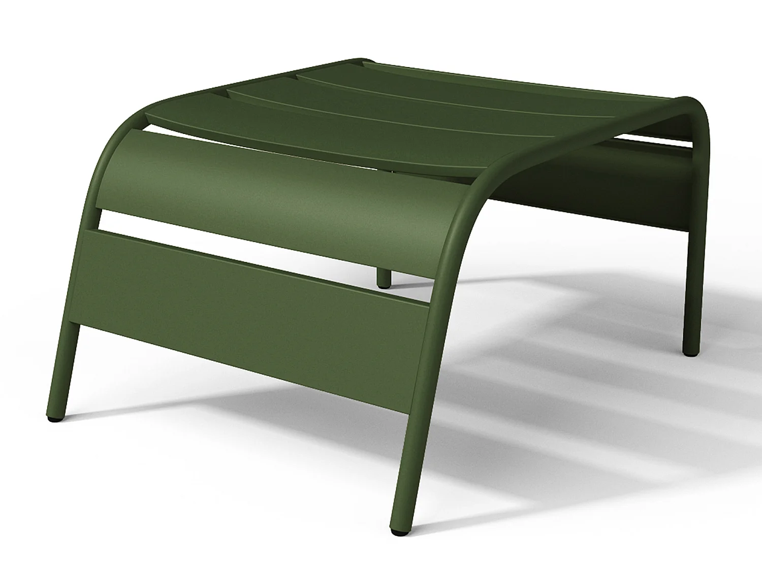 Gartensessel stapelbar + Fußbank - Metall - Khaki - MIRMANDE von MYLIA