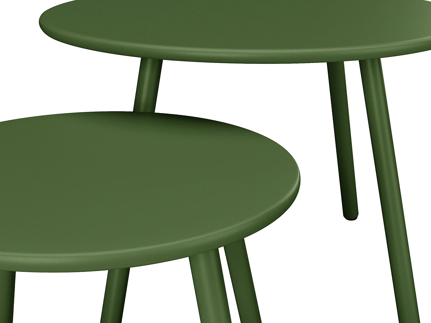 Uitschuifbare tuinsalontafeltjes - Metaal - Kaki - MIRMANDE