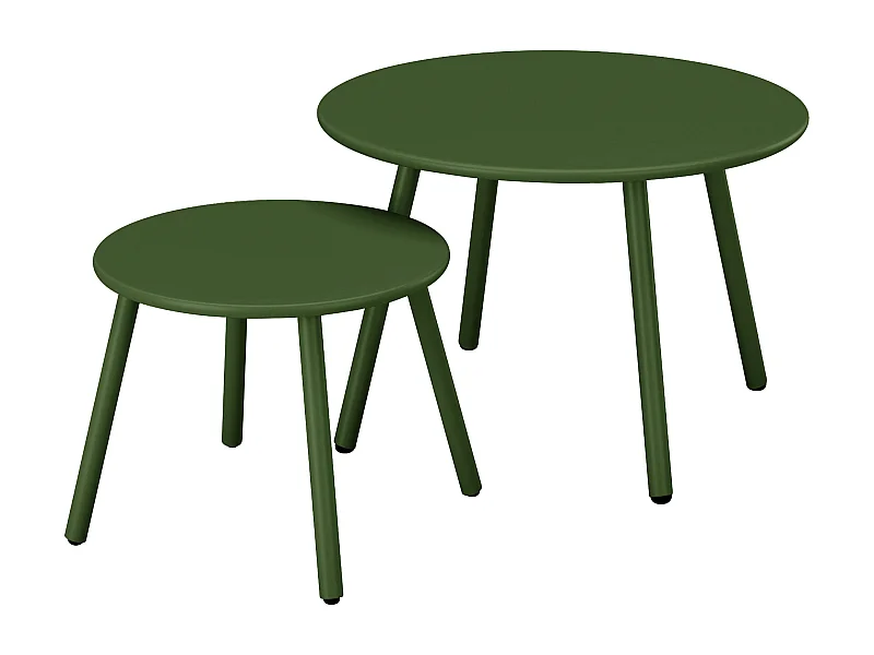 Tables gigognes de jardin en métal - Kaki - MIRMANDE de MYLIA