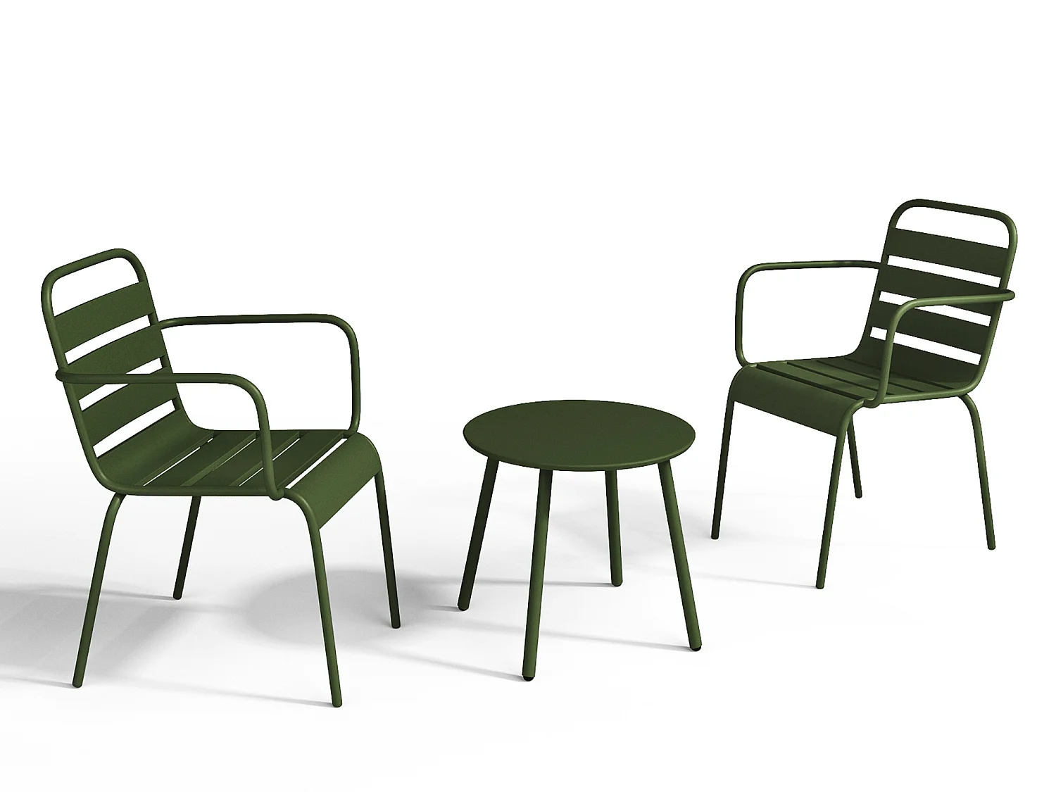 Table d'appoint de jardin en métal ronde - Kaki - MIRMANDE de MYLIA