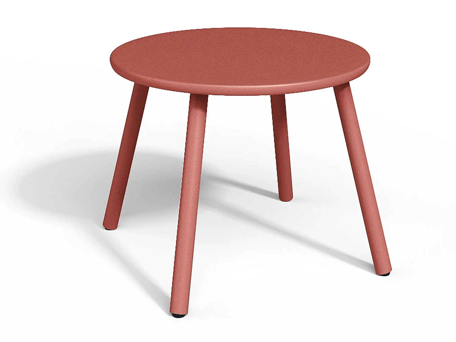 Garten-Sitzgruppe: 2 Beistelltische + 2 stapelbare Sessel - Metall - Terracotta - MIRMANDE von MYLIA