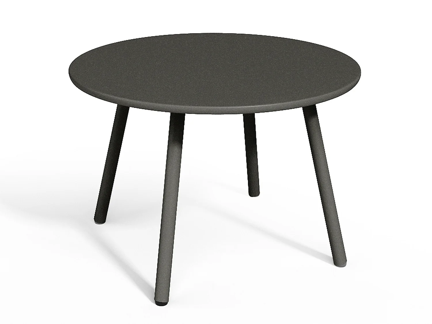 Salon de jardin en métal - 2 fauteuils bas empilables et tables gigognes - Gris anthracite - MIRMANDE de MYLIA